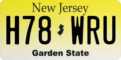 NJ license plate H78WRU