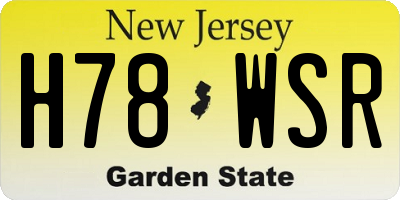 NJ license plate H78WSR