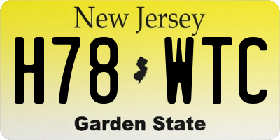 NJ license plate H78WTC
