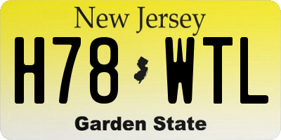 NJ license plate H78WTL
