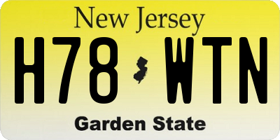 NJ license plate H78WTN