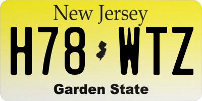 NJ license plate H78WTZ