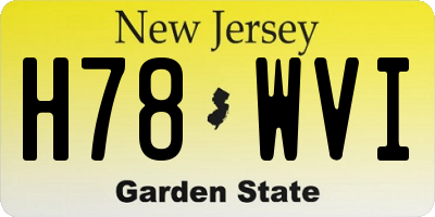 NJ license plate H78WVI