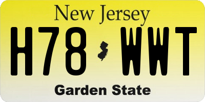 NJ license plate H78WWT
