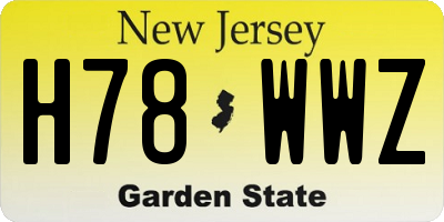 NJ license plate H78WWZ