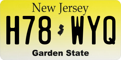 NJ license plate H78WYQ