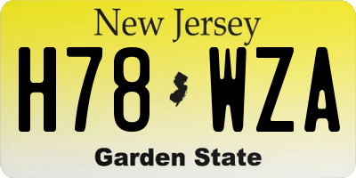 NJ license plate H78WZA