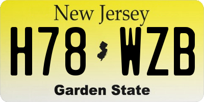 NJ license plate H78WZB