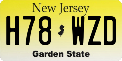 NJ license plate H78WZD