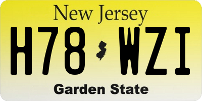 NJ license plate H78WZI