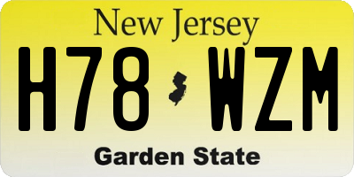 NJ license plate H78WZM