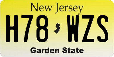 NJ license plate H78WZS