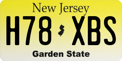 NJ license plate H78XBS