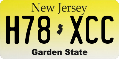 NJ license plate H78XCC