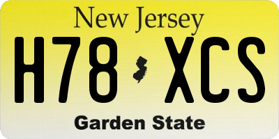 NJ license plate H78XCS
