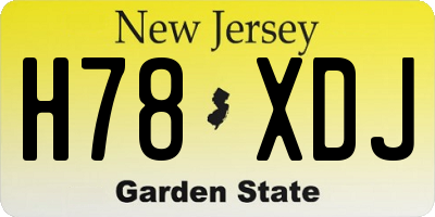 NJ license plate H78XDJ