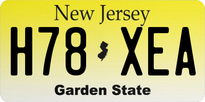 NJ license plate H78XEA