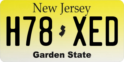 NJ license plate H78XED