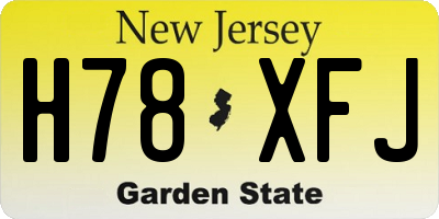 NJ license plate H78XFJ