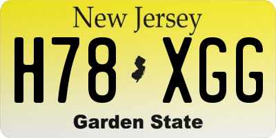 NJ license plate H78XGG