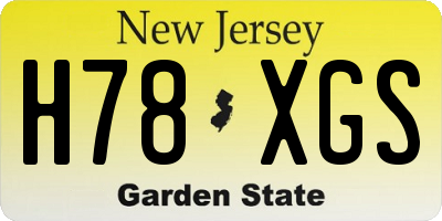 NJ license plate H78XGS