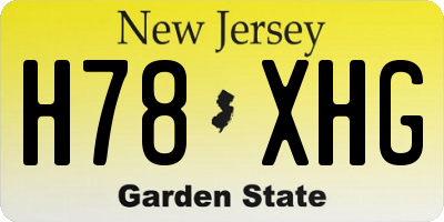NJ license plate H78XHG