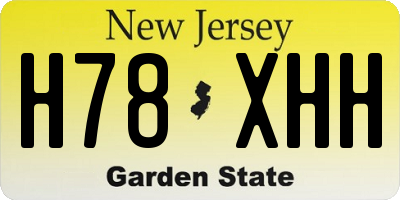 NJ license plate H78XHH