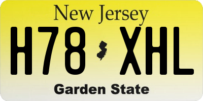 NJ license plate H78XHL