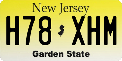 NJ license plate H78XHM