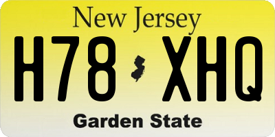NJ license plate H78XHQ