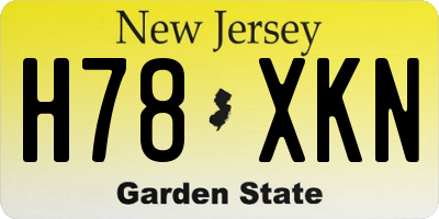 NJ license plate H78XKN