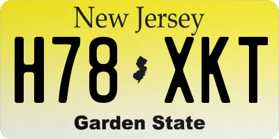 NJ license plate H78XKT