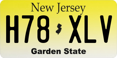 NJ license plate H78XLV