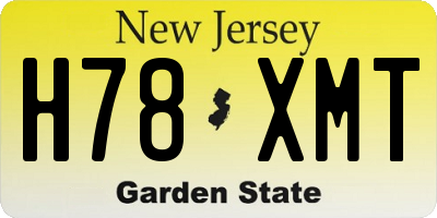 NJ license plate H78XMT