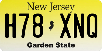 NJ license plate H78XNQ