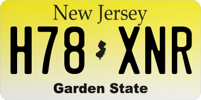 NJ license plate H78XNR