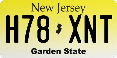NJ license plate H78XNT