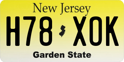 NJ license plate H78XOK
