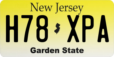 NJ license plate H78XPA