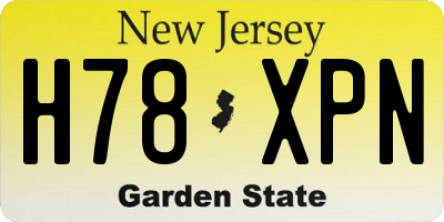 NJ license plate H78XPN