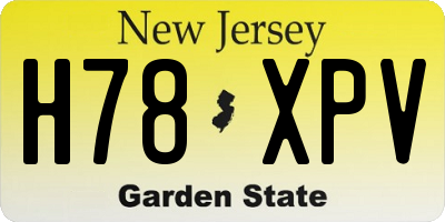 NJ license plate H78XPV