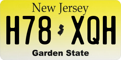 NJ license plate H78XQH