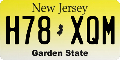 NJ license plate H78XQM