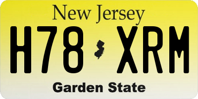 NJ license plate H78XRM