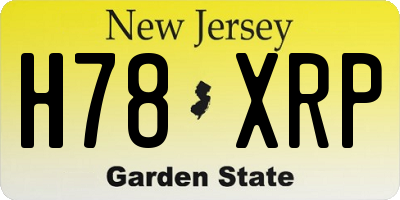 NJ license plate H78XRP