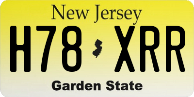 NJ license plate H78XRR