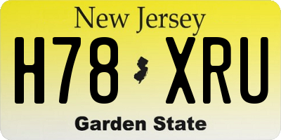 NJ license plate H78XRU
