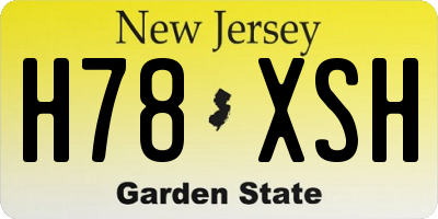 NJ license plate H78XSH