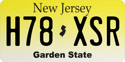 NJ license plate H78XSR