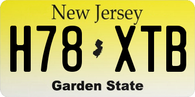 NJ license plate H78XTB